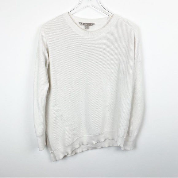 Athleta | Ivory Rest Day Asymmetric Sweater - Picture 5 of 13